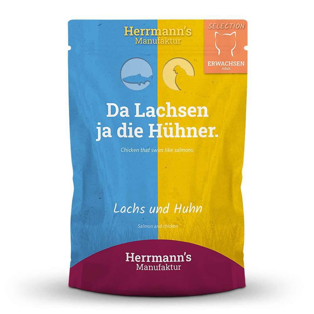 Herrmann's Katzen Pouches - Selection Adult Lachs und Huhn 100g