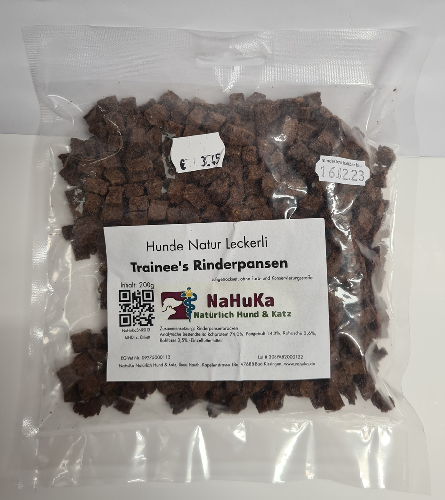 NaHuKa Natur Leckerli - Trainee's Rinderpansen 200g 