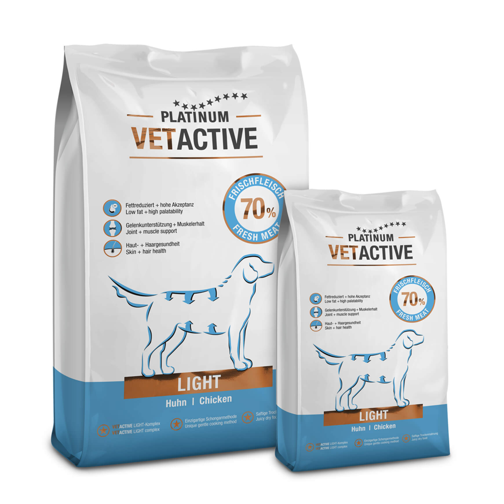 Platinum VetActive Trockennahrung Light 1,5kg für Hunde