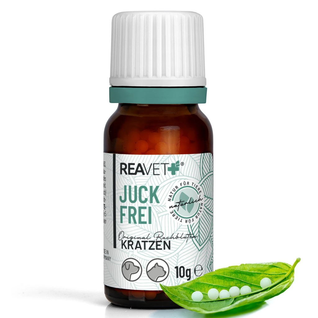 REAVET Bachblüten Globuli - Juckfrei 10g für Hunde und Katzen