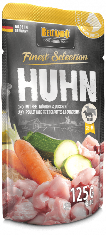 BELCANDO® Finest Selection - Huhn mit Reis, Möhren & Zucchini 125g Frischebeutel 