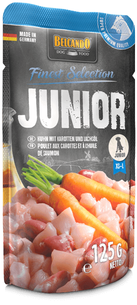 BELCANDO® Finest Selection - Junior - Huhn mit Karotten 125g Frischebeutel