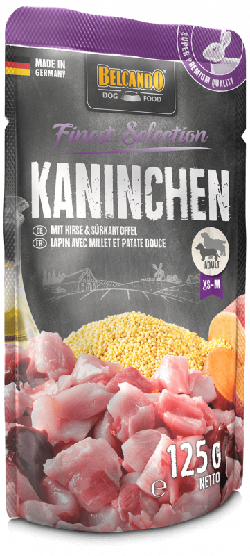 BELCANDO® Finest Selection - Kaninchen mit Hirse & Süsskartoffel 125g Frischebeutel