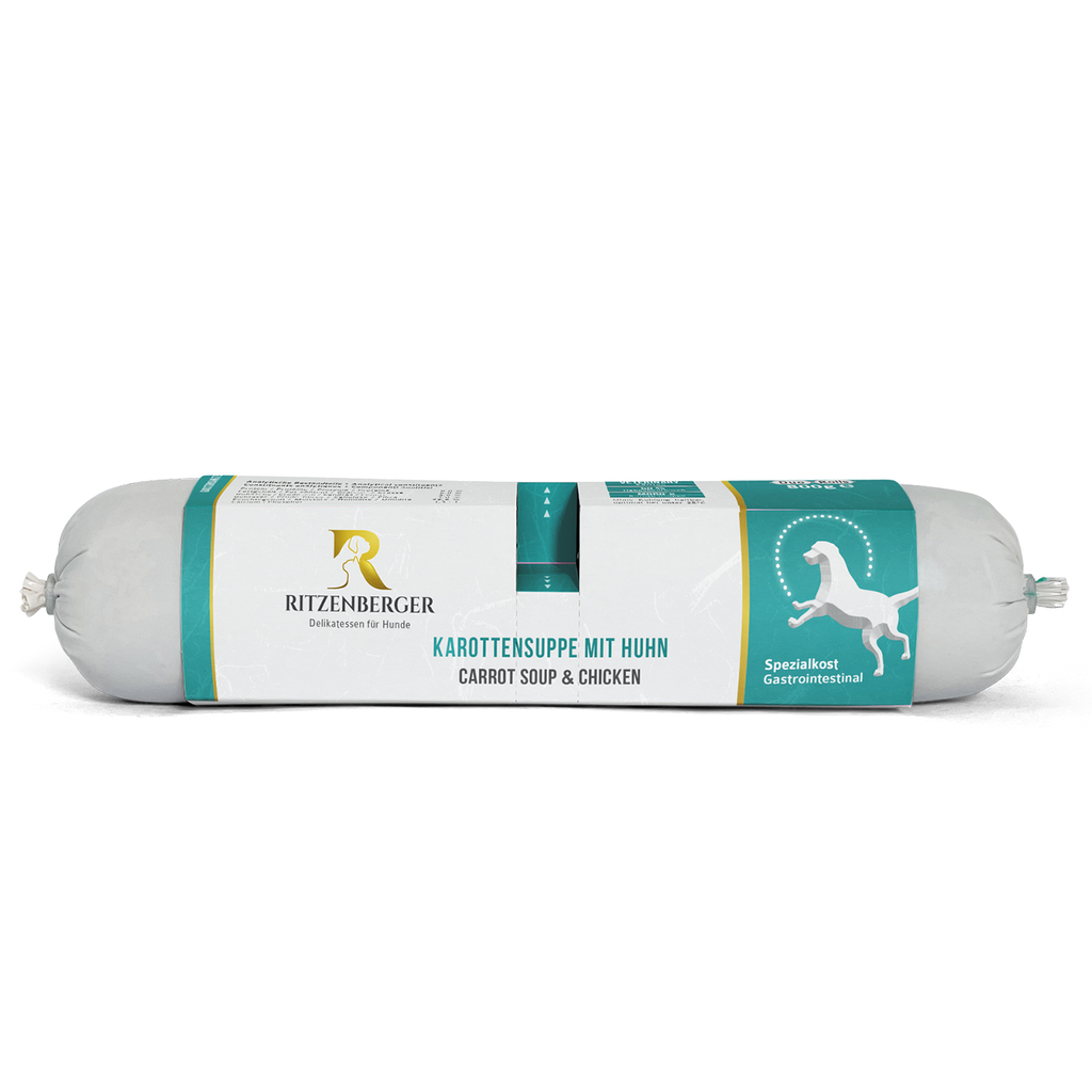 Ritzenberger Spezialkost Schonkost Duo-Rolls - Hähnchen & Karottensuppe 2x400g - Hundefutter