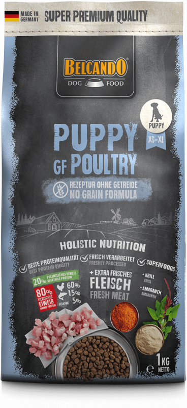 BELCANDO® Trockenfutter Puppy GF Poultry 1kg für Hunde Welpen