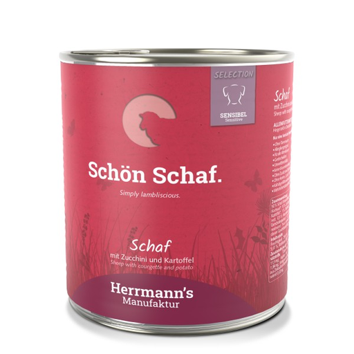 [HM009679] Herrmann's Hunde Dose - Sensible Schaf mit Zucchini und Kartoffeln - 800g Hunde Nassfutter sensibel