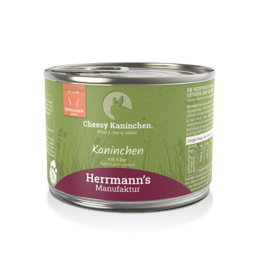 [HM009822] Herrmann's Katzen Dose - Kaninchen und Käse - 200g Katzen Nassfutter