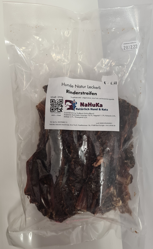 [BRS250] NaHuKa Natur Leckerli - Rinderstreifen 250g