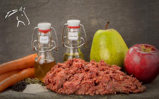 [Bel3040] BARF Pferdefleisch 500g - Komplettmenü für Hunde