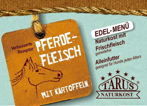 [P0008059] Tarus Naturkost Hund - Edel Menü Dose: Pferdefleisch mit Kartoffeln 400g