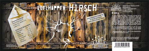 [P0008087] Tarus Edelhappen Hirsch 800g pur - Reinfleischdose