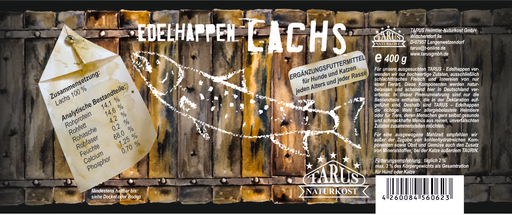 [T9413] Tarus Edelhappen Lachs 400g pur - Reinfleischdose