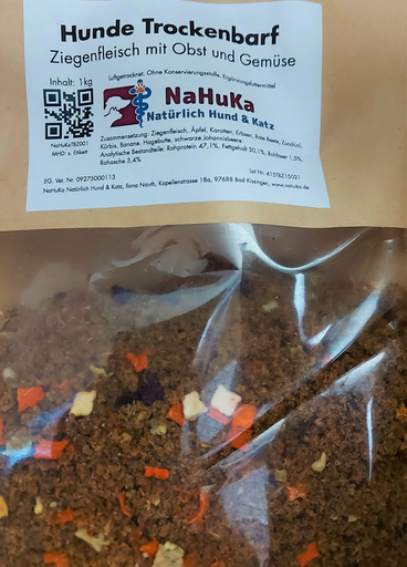 [NaHuKaTBZ001] NaHuKa Trockenbarf Ziegenfleisch mit Obst & Gemüse 1kg