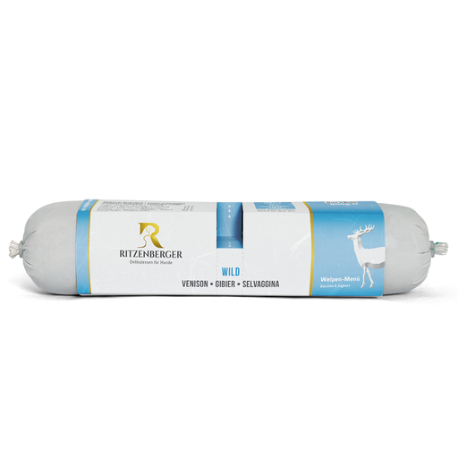[Ri5841] Ritzenberger Welpen Menü Duo-Rolls - Wild mit Gemüse 2x400g - Hundefutter