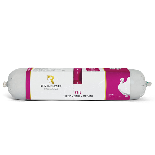 [Ri1622] Ritzenberger Hunde Menü Duo-Rolls - Pute mit Süßkartoffel und Zucchini 2x400g Duo-Rolls
