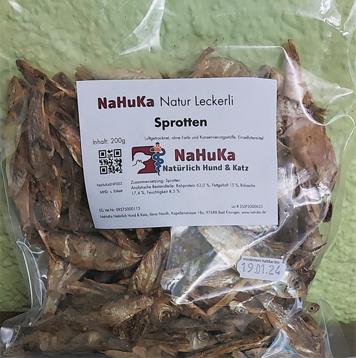 [NaHuKaSNF003] NaHuKa Natur Leckerli - Sprotten 200g getrocknet