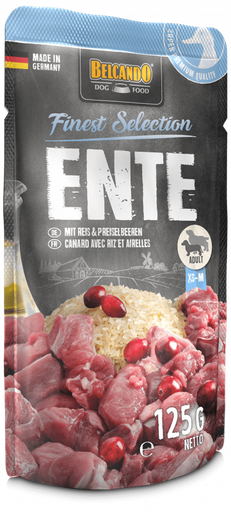 [P0008471] BELCANDO® Finest Selection - Ente mit Reis & Preiselbeeren 125g Frischebeutel