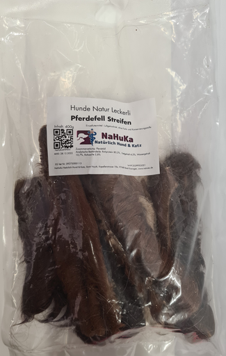 [NaHuKaSNP005] NaHuKa Natur Leckerli - Pferdefell Streifen 400g