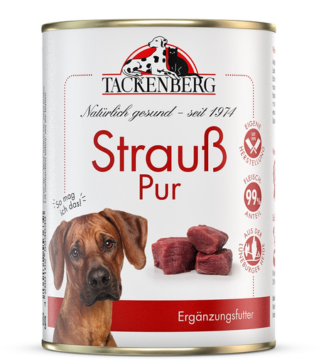 [P0008571] Tackenberg Reinfleisch - Dose Strauß pur 400g - Nassfutter