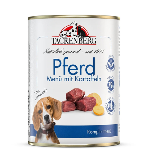[P0008589] Tackenberg Menü Dose - Pferd mit Kartoffeln 400g Nassfutter für Hunde